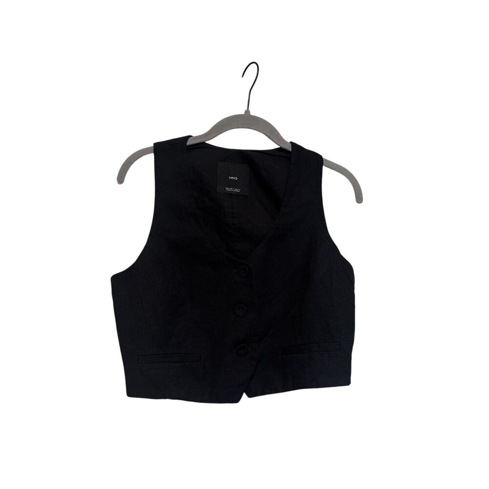MNG Black Button Front Women's Vest S - Picture 2 of 7